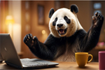 excited panda